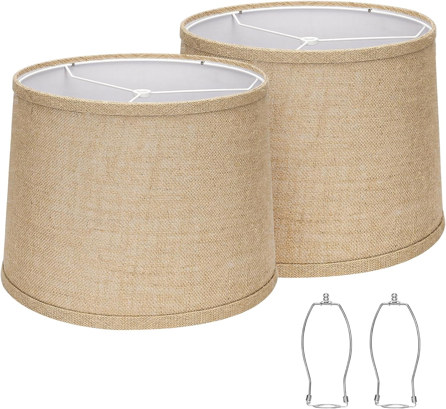 Burlap Lampshades Set of 2 for Table and Floor Lamps
