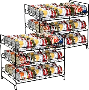 Stackable Can Rack Organizer for Kitchen Cabinet or Pantry