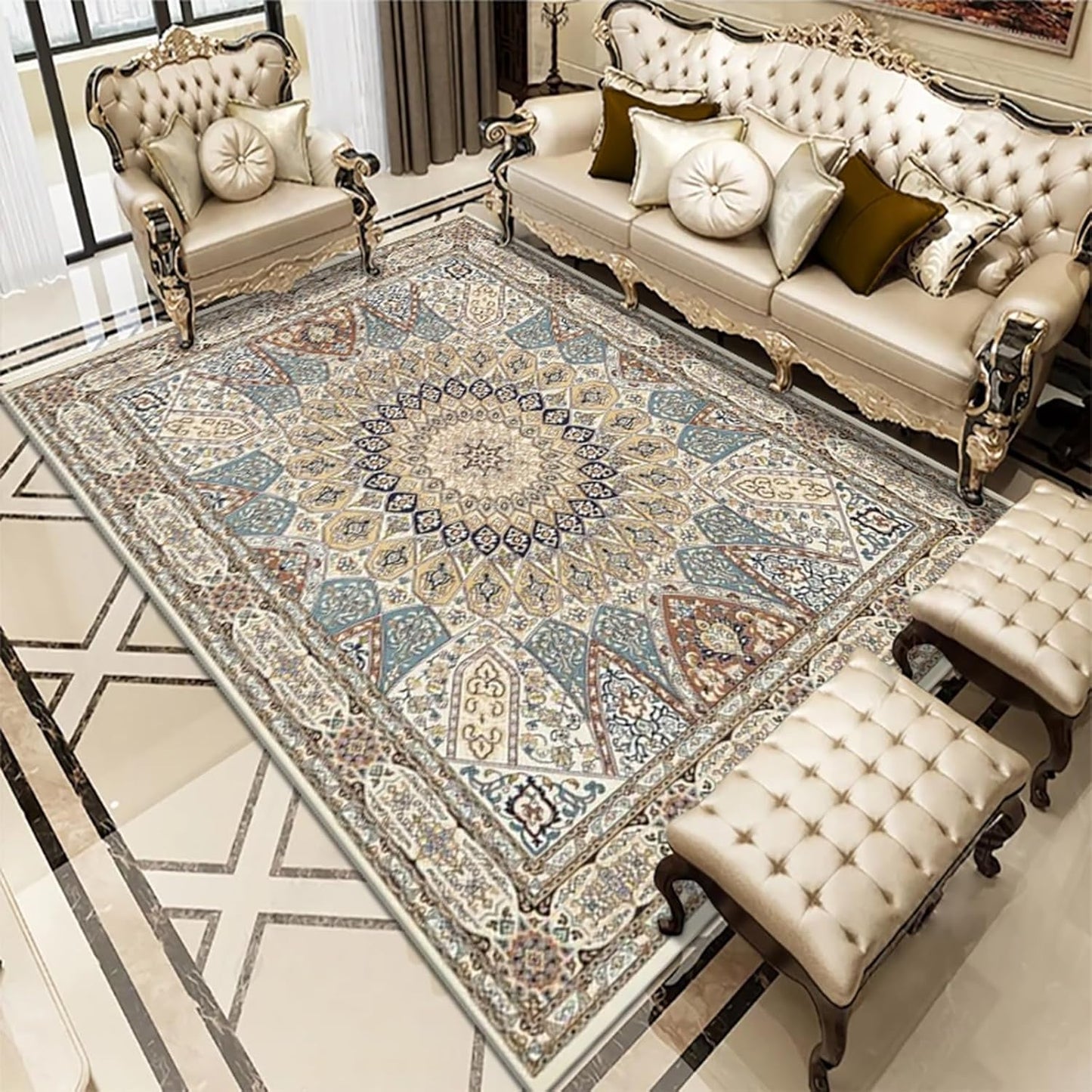 7x9 Washable Area Rug for Living Room and Bedroom Comfort