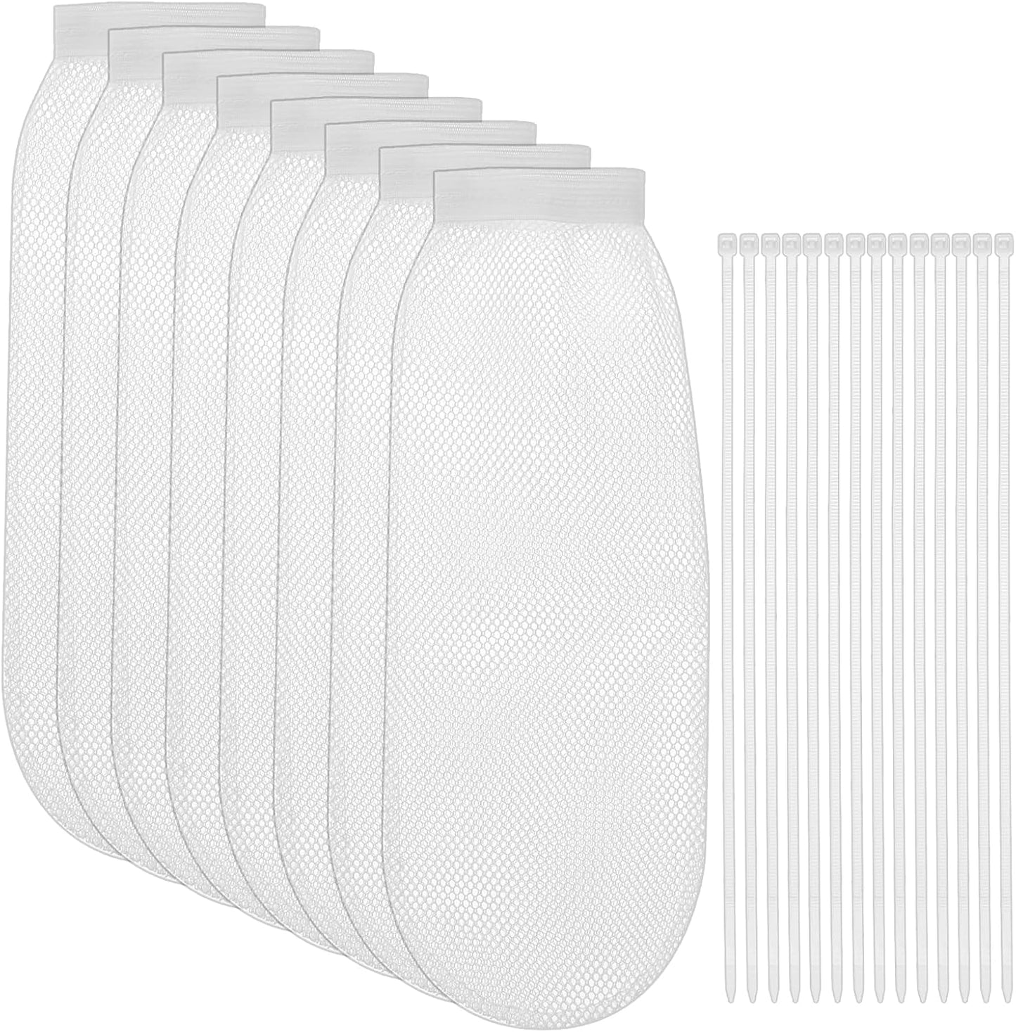 Effortless Washing: 32-Pc Lint Trap & Cable Ties Set, White