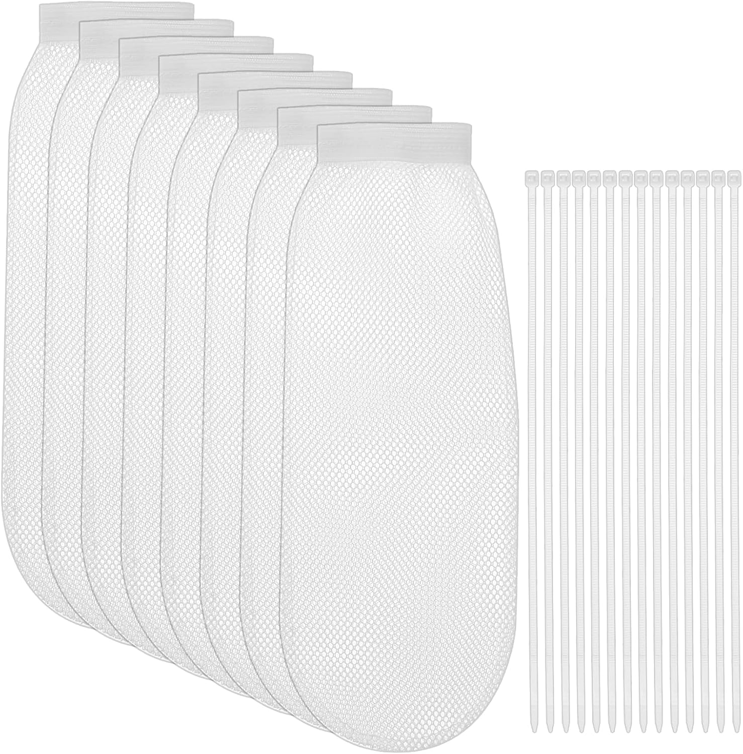 Effortless Washing: 32-Pc Lint Trap & Cable Ties Set, White