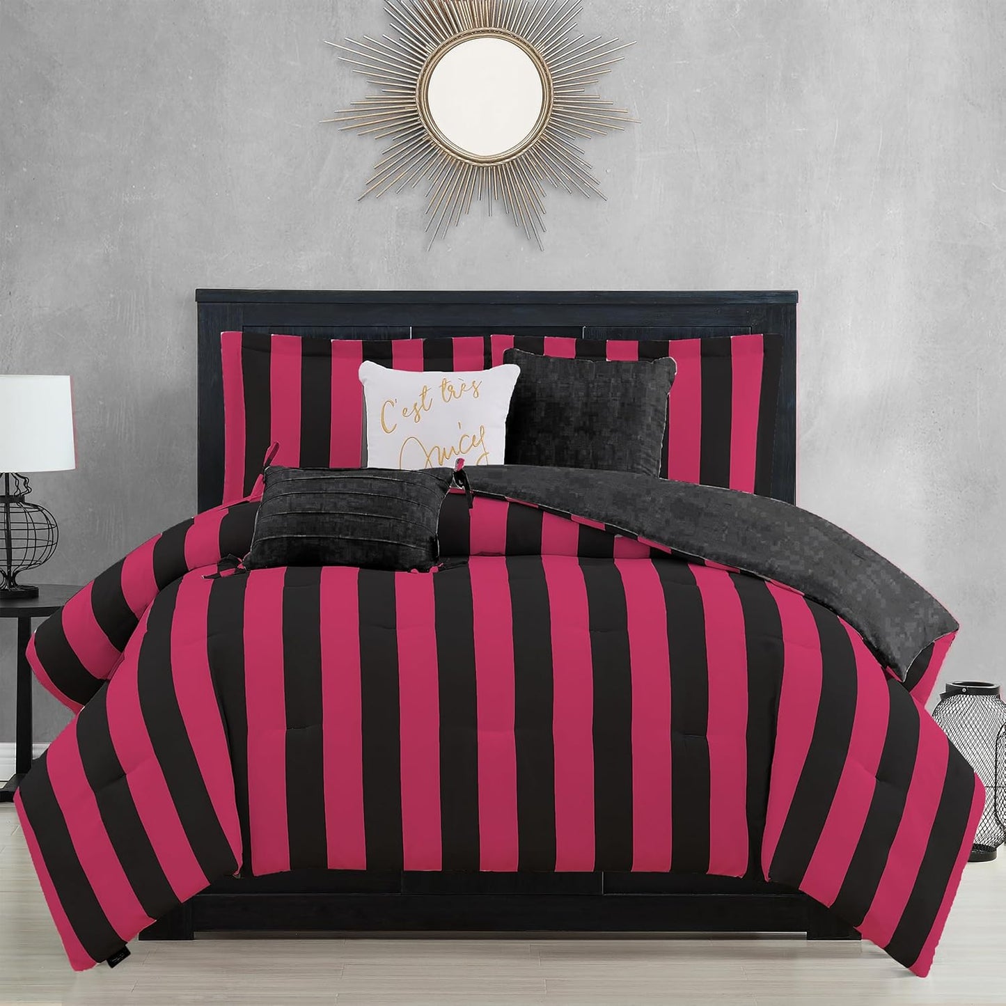Juicy Couture Cabana Stripe Reversible Bedding Set for Chic Style