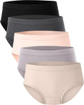 BAMBOO COOL Womens Bamboo Briefs Mid Waist 5-Pack - Soft Breathable