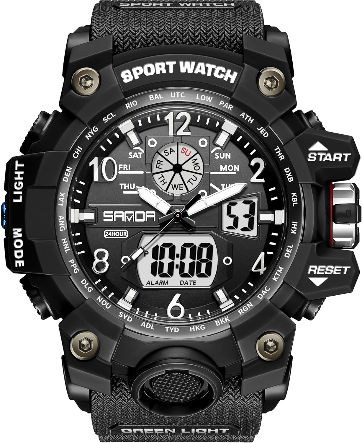 Waterproof Military Tactics Watch with Date & Alarm