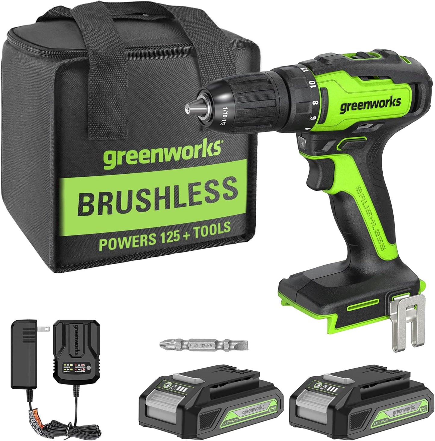 Greenworks 24V Brushless Cordless Drill Kit for DIY Projects