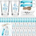50 Sets Baby Shower Favor Shot Glasses with Bottle Opener Keychains