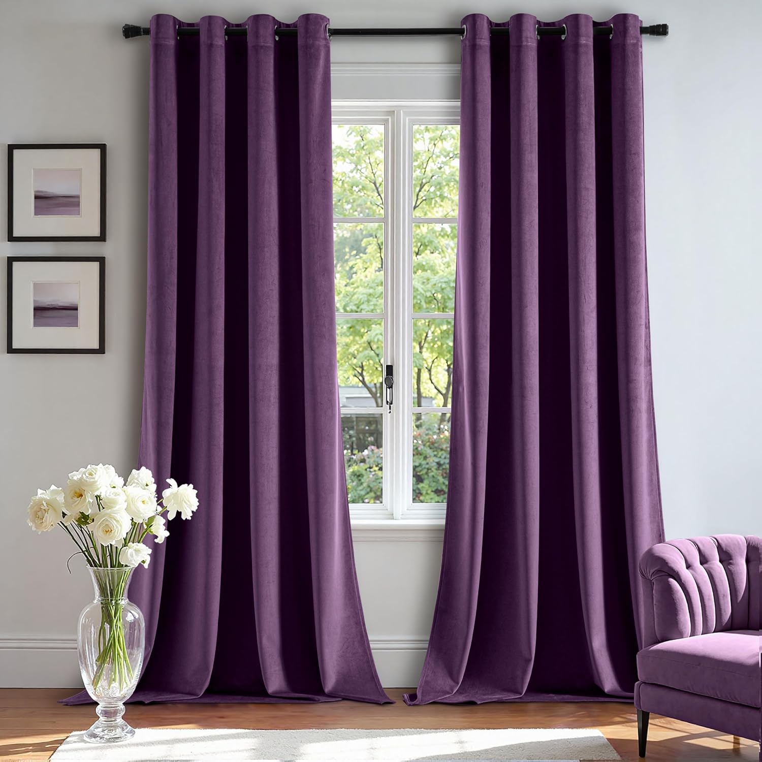 MIULEE Velvet Curtains for Elegant Room Darkening Decor