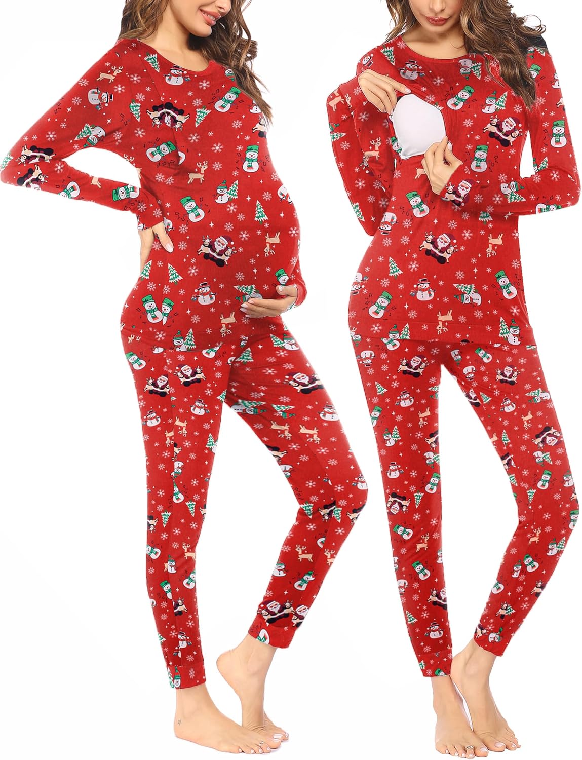 Ekouaer Nursing Pajama Set for Cozy Maternity Sleepwear