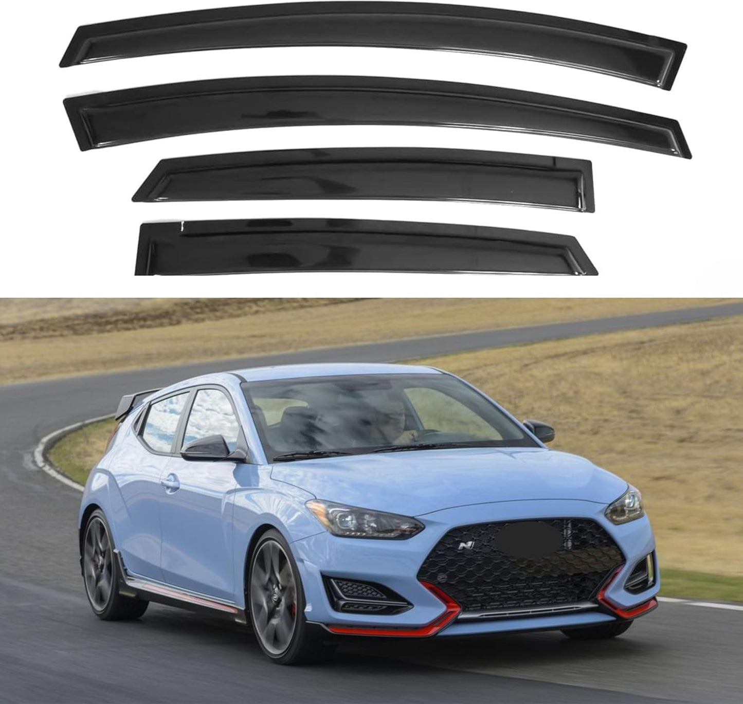 IG Window Visor for Hyundai Veloster N 2019-2022 - Durable Rain Guard