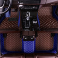 Custom Fit Car Floor Mats Full Coverage Leather Liners - Coffee & Blue