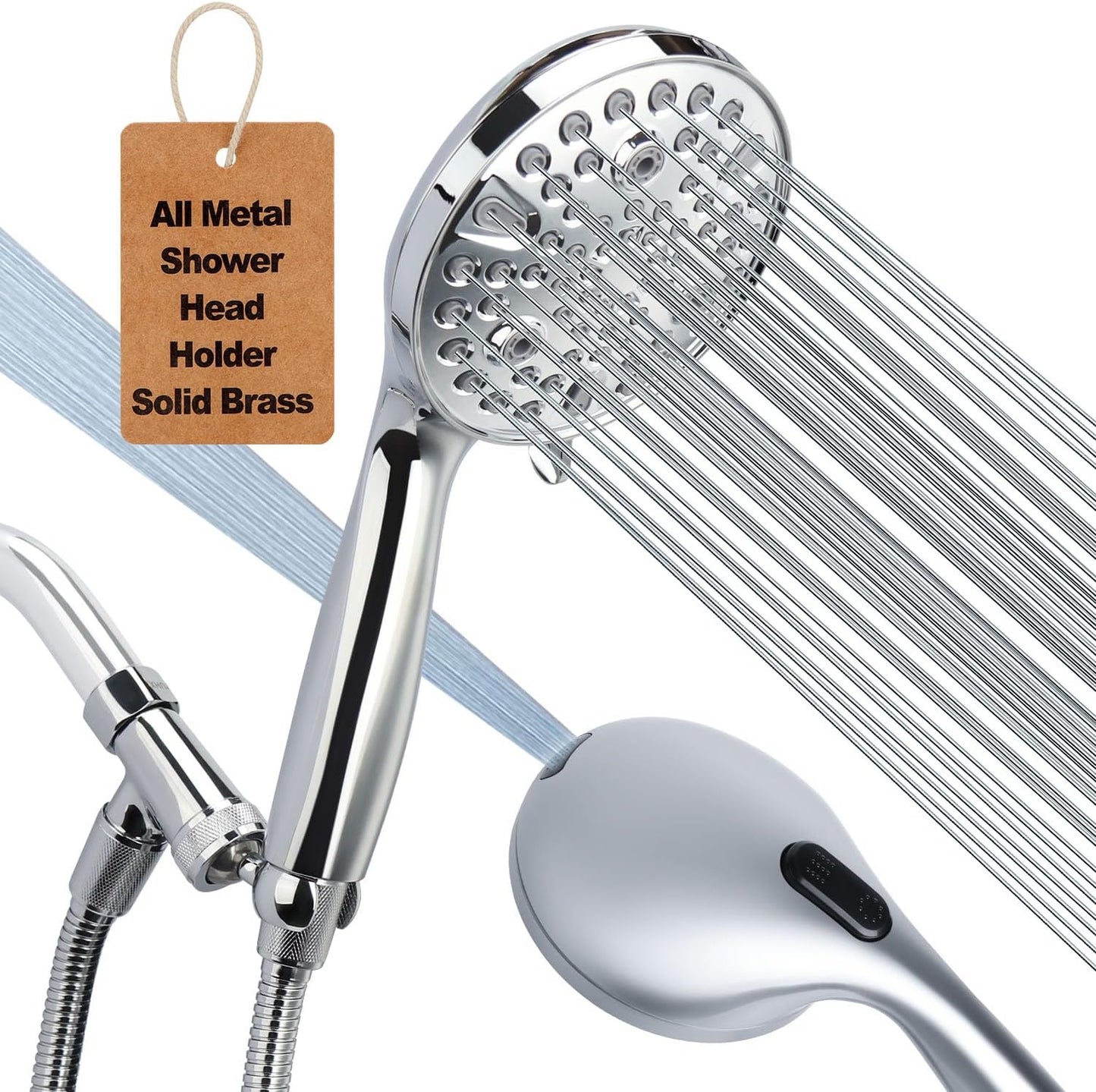 Handheld Shower Head with 10 Modes and Extra Long Hose