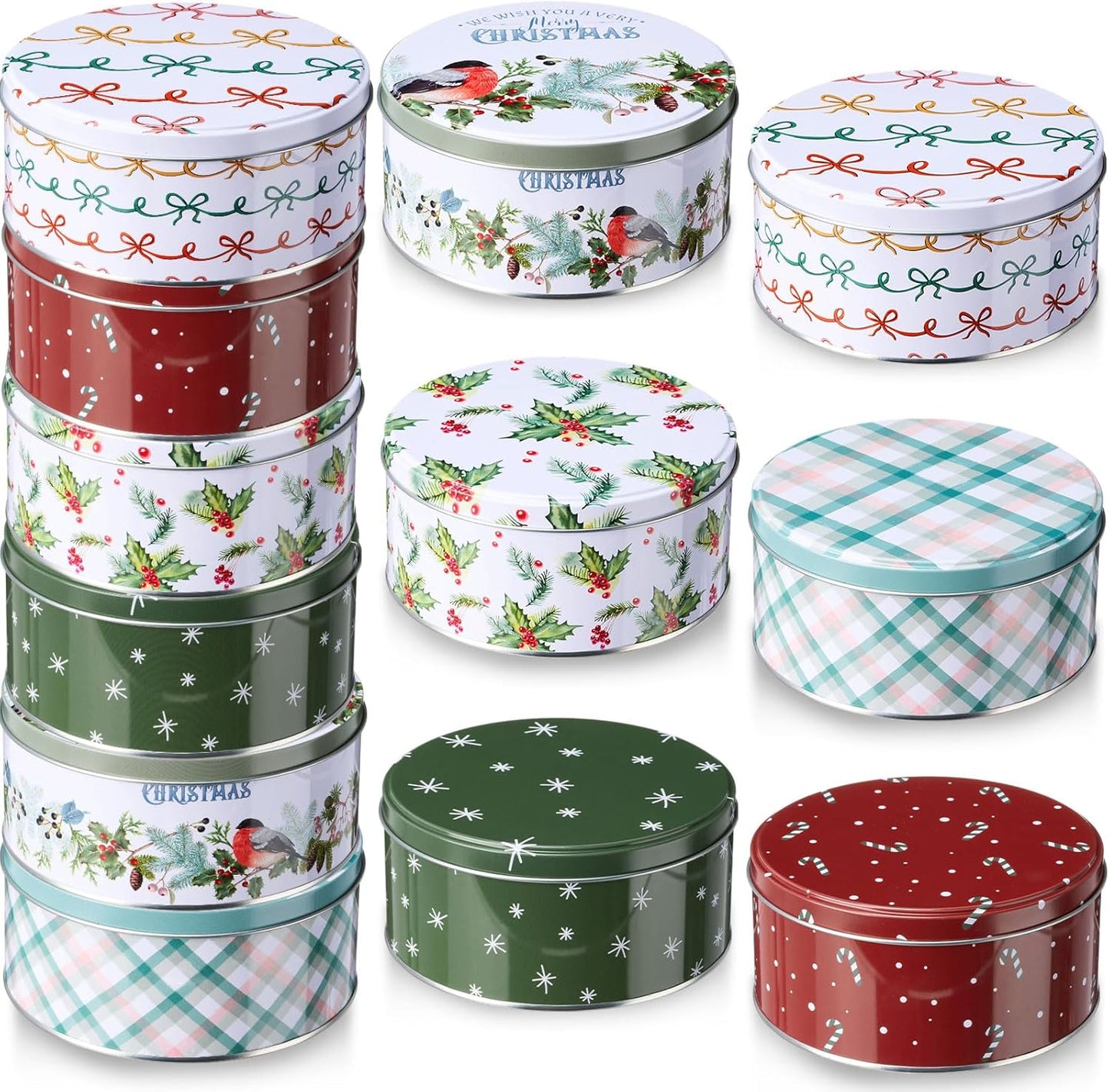 Yaomiao 12 Pack Christmas Cookie Tins for Gift Giving Fun