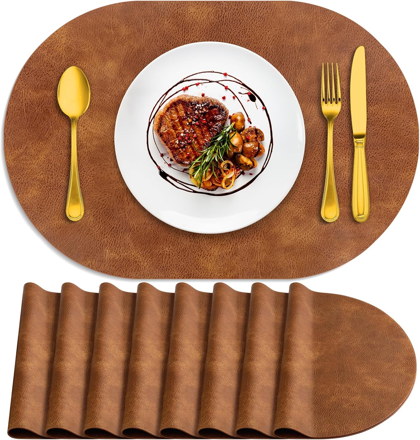 Heat Resistant Oval Placemats Set of 8 for Stylish Dining
