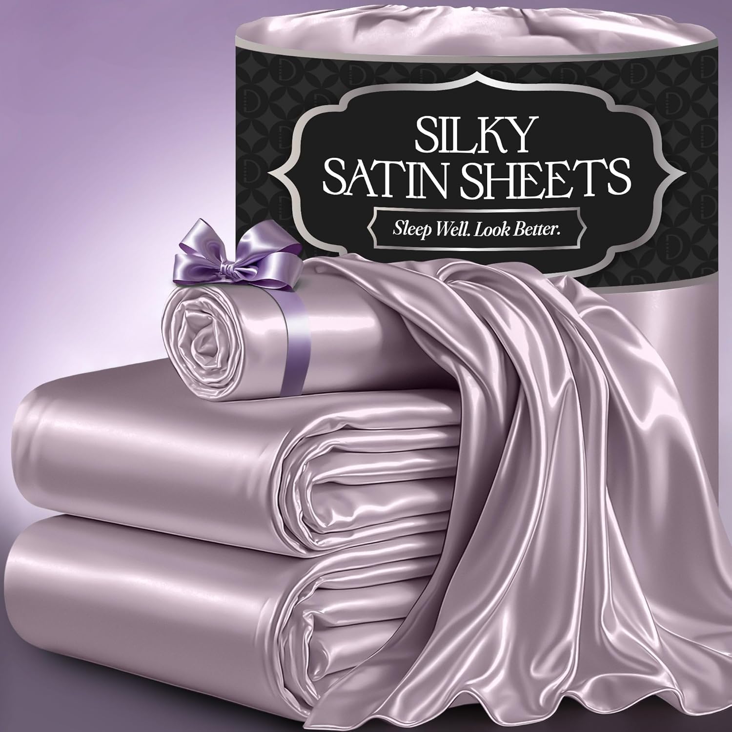 Satin Bed Sheets Set - Luxury Silky Twin Size Bedding