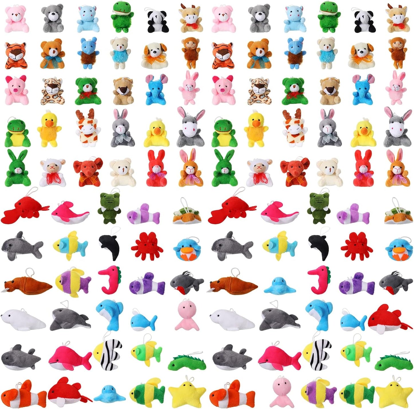 120-Piece Cute Mini Plush Animals Set by Jerify