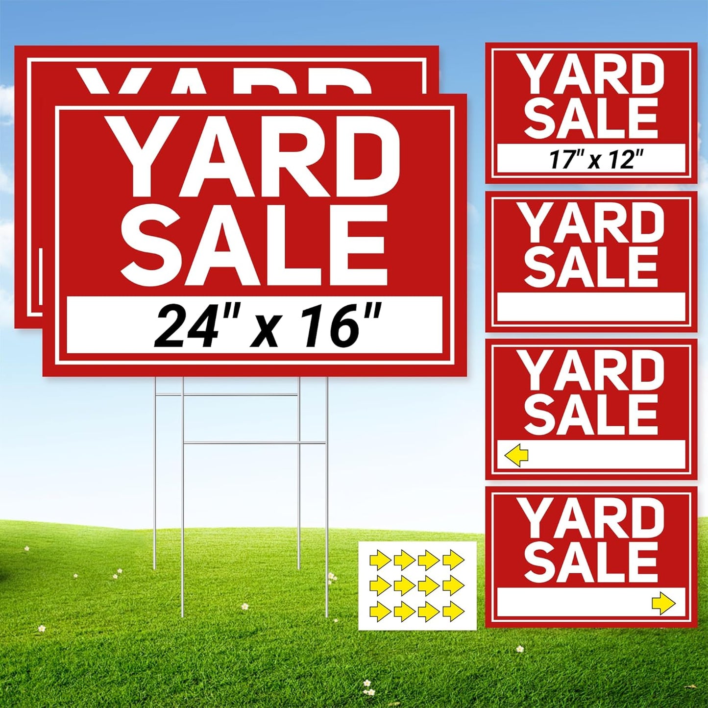 6 Pcs Yard Sale Signs with Stakes for Effective Sales