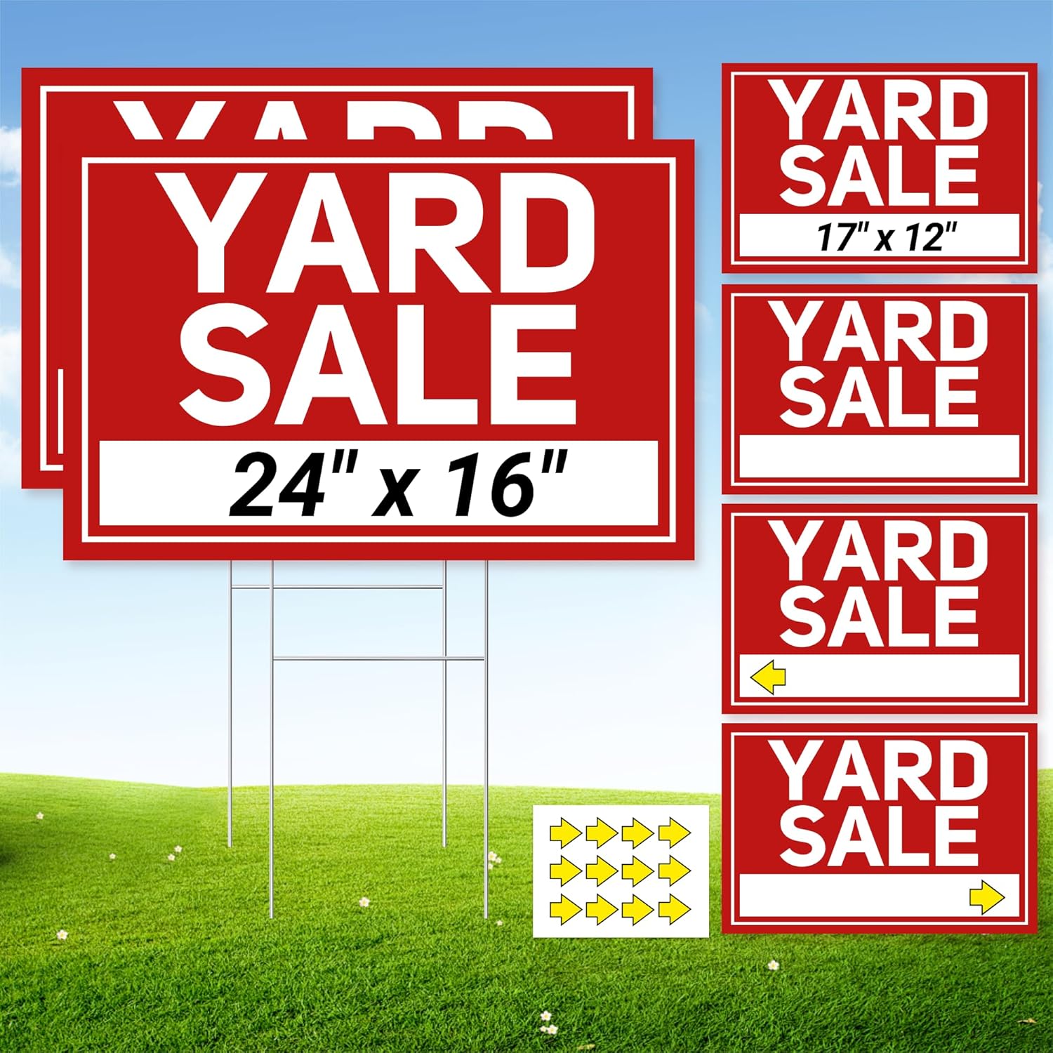 6 Pcs Yard Sale Signs with Stakes for Effective Sales