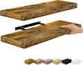 Floating Shelves for Wall 24 in Rustic Brown - Invisible Brackets