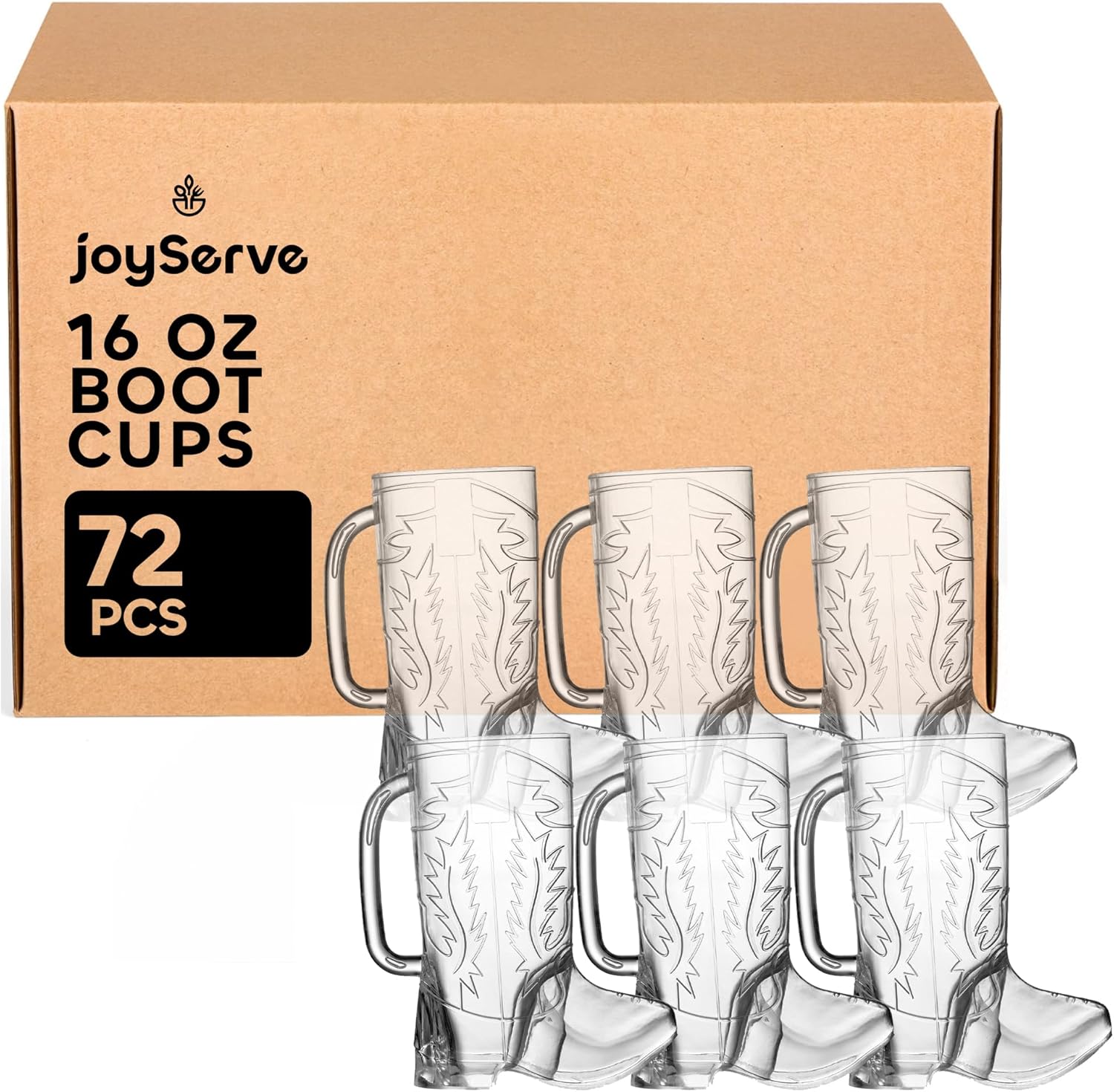 Cowboy Boot Cups - 72 Pack of 17oz Reusable Drink Mugs