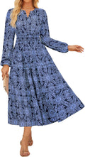 GRACE KARIN Women Floral Long Sleeve Maxi Dress - Versatile Elegance