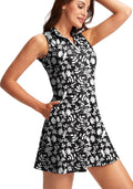 Viodia Women's Tennis Golf Dress with Shorts - Zipper Pockets