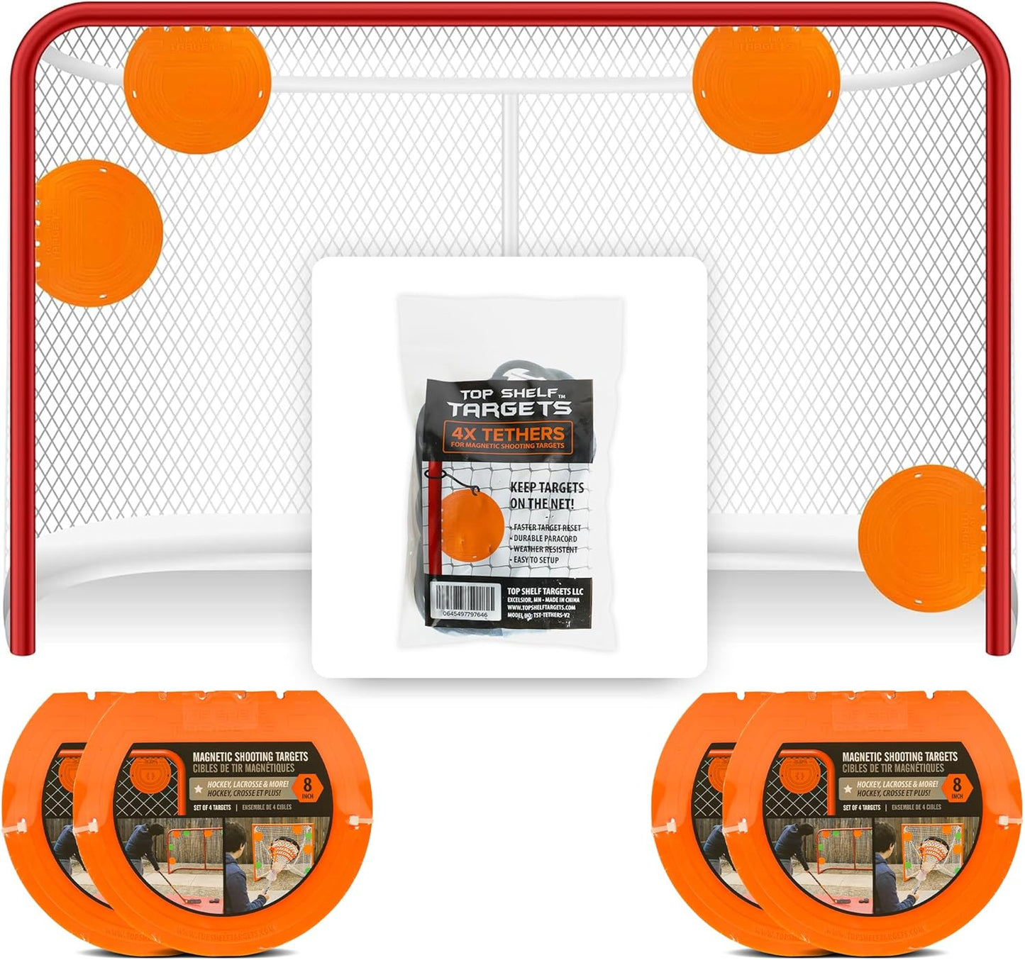Top Shelf Targets 4 Pack Magnetic Hockey & Lacrosse Goal Targets