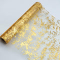 Gold Table Runner 11 in x 100 ft Metallic Glitter - Elegant Table
