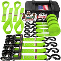 1.5 in x 15 ft Heavy Duty Ratchet Tie Down Straps 4PK - Secure Cargo