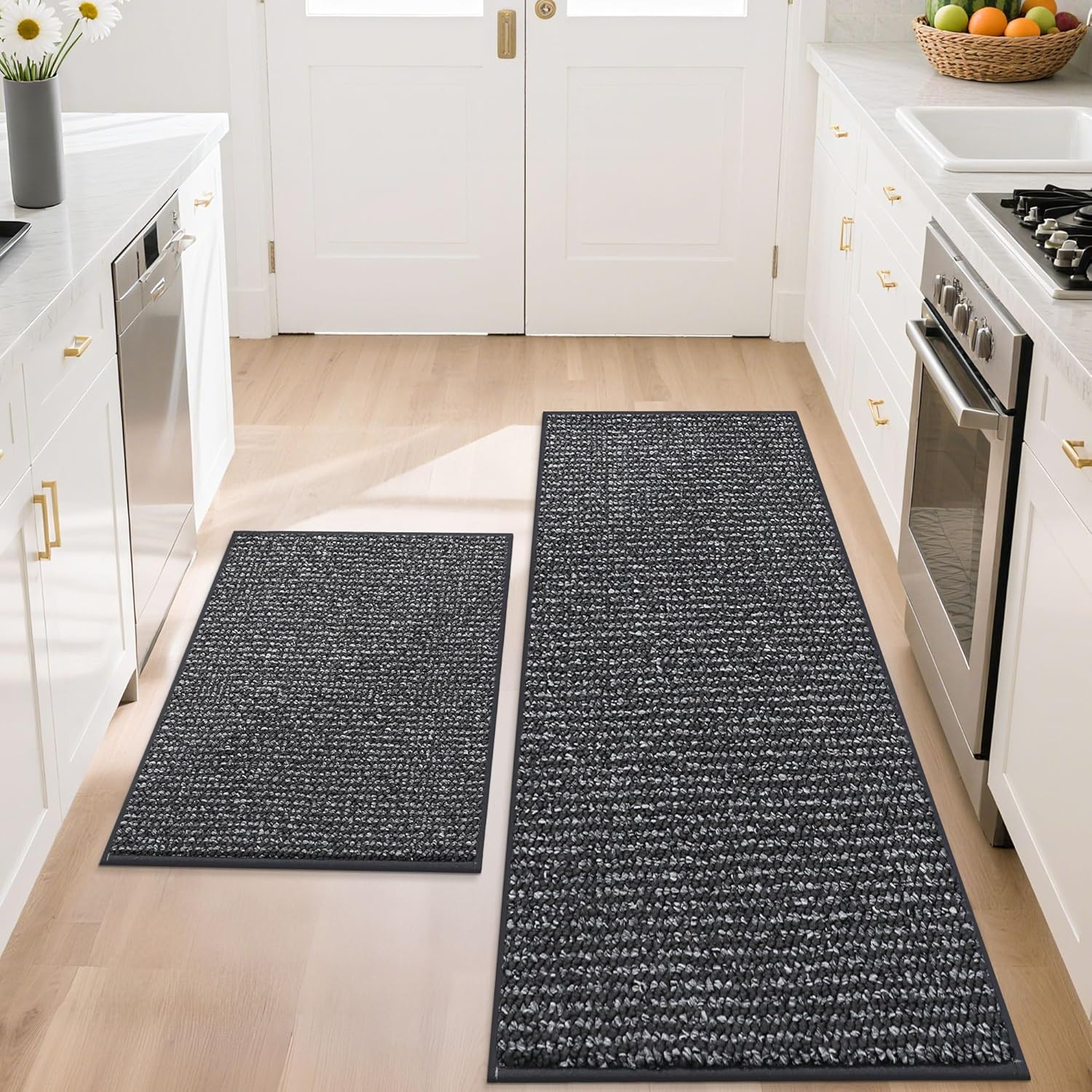 BEQHAUSE Kitchen Rugs and Mats Set, Non-Slip & Absorbent