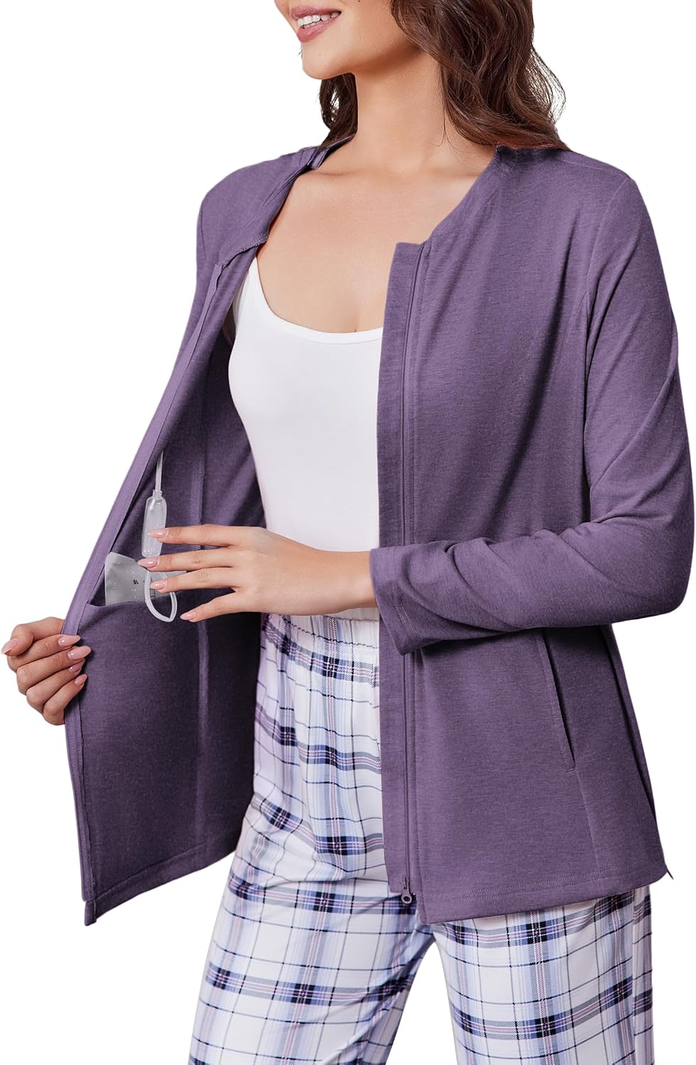 Deyeek Mastectomy Shirts with Drain Pockets for Women
