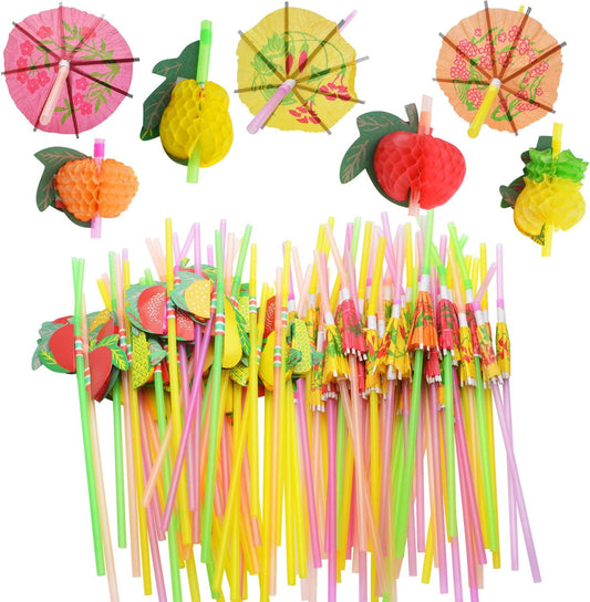 100pcs Bendable Fruit Cocktail Straws by BronaGrand