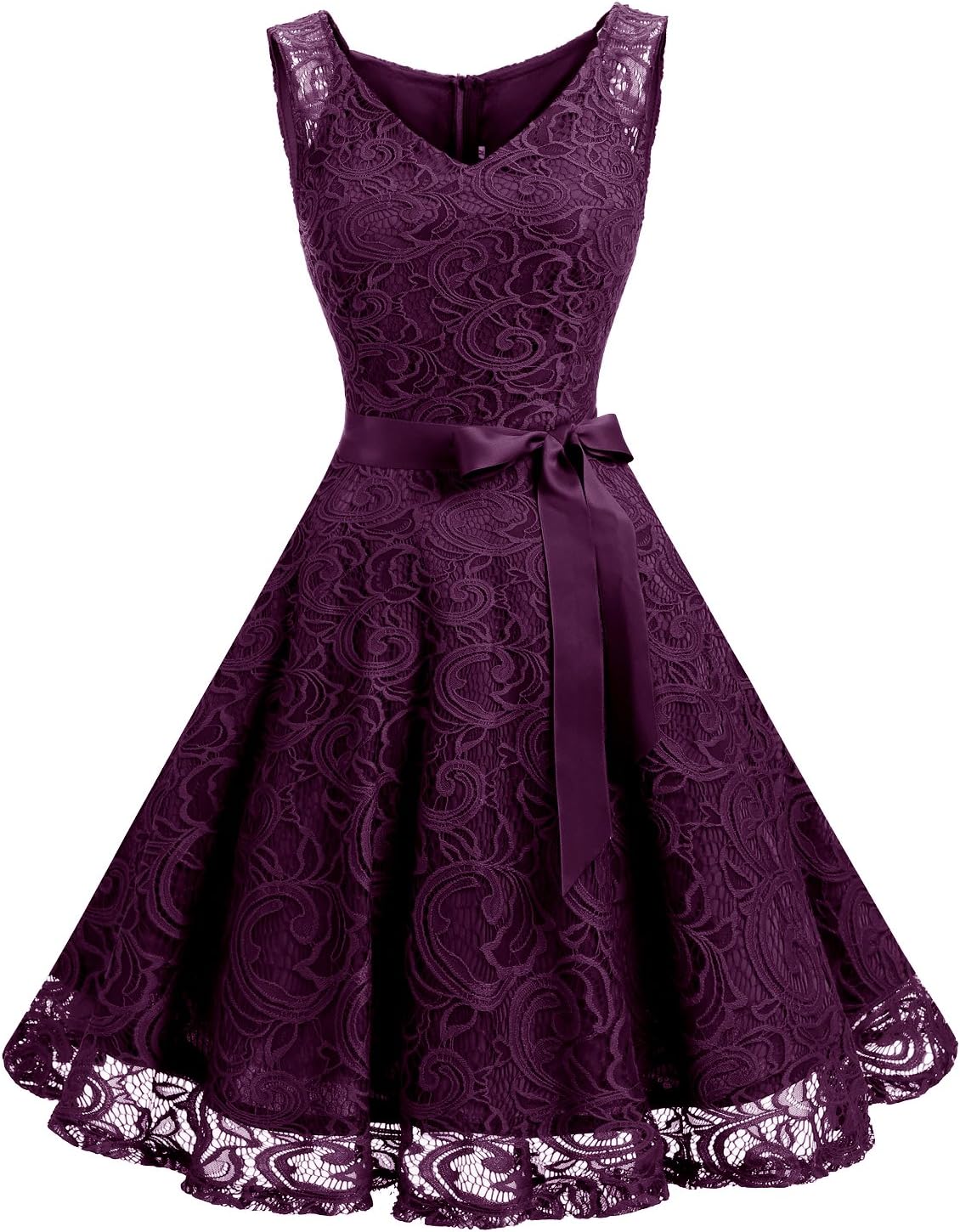 Floral Lace Bridesmaid Party Dress V Neck by Dressystar