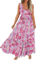 Stylish Boho Summer Maxi Dress for Women with Adjustable Straps