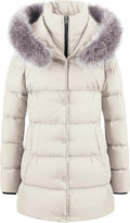 Women's Long Fur Puffer Coat - Warm Water-Resistant Parka