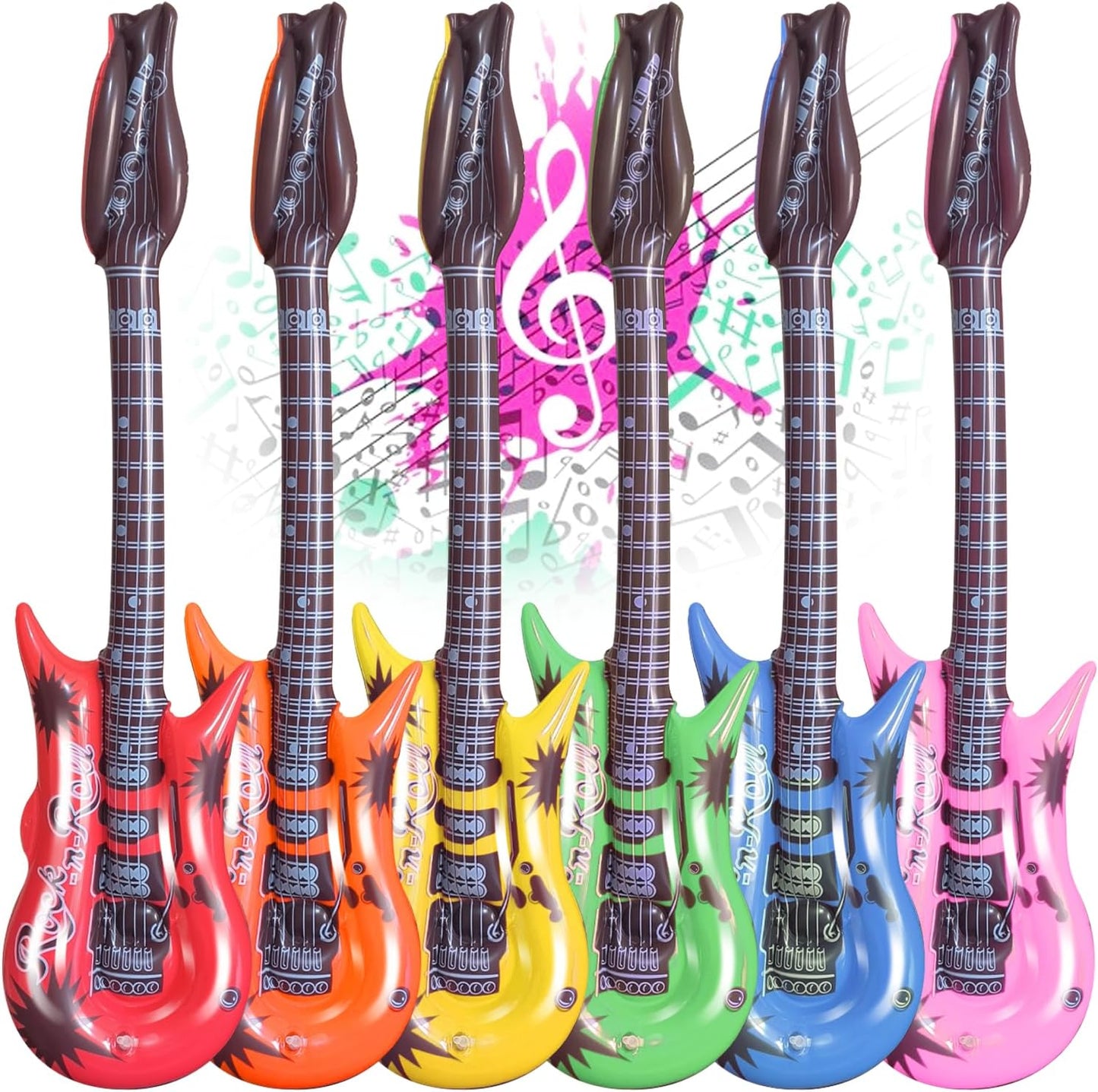 Inflatable Toy Guitar Set - Perfect 80s 90s Party Props!