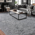 5ftx7ft Super Fluffy Rug for Bedroom - Modern Shag Grey Cozy Plush