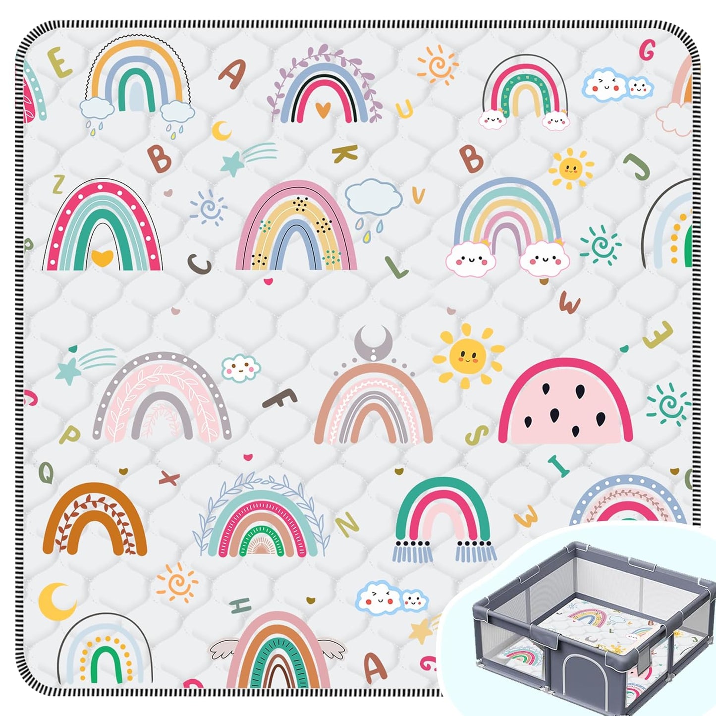 FUGWU Baby Play Mat: Soft, Thick & Washable Mat for Safe Play