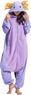 DELEY Unisex Axolotl Costume Onesie - Soft Warm Animal Jumpsuit