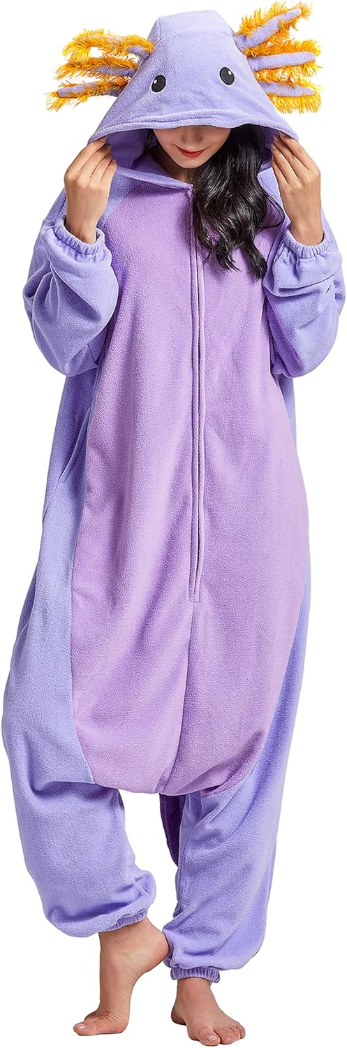 Unisex Axolotl Costume Adult Onesie for Fun and Comfort