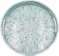 PEMAR 12.6 Mother of Pearl Round Serving Tray with Handles - Teal