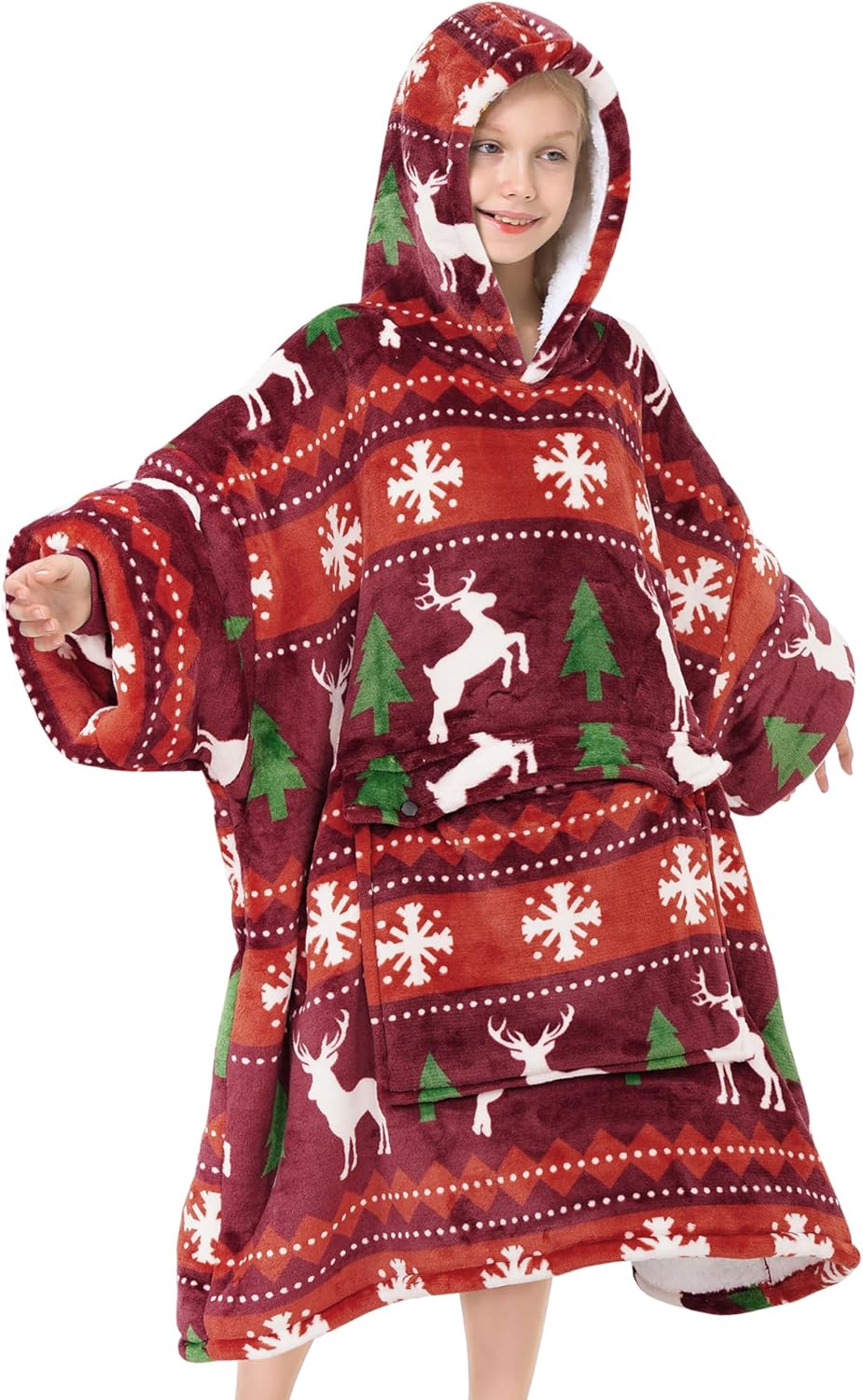 Narecte Kids Hoodie Blanket for Girls - Cozy Oversized Wearable Gift