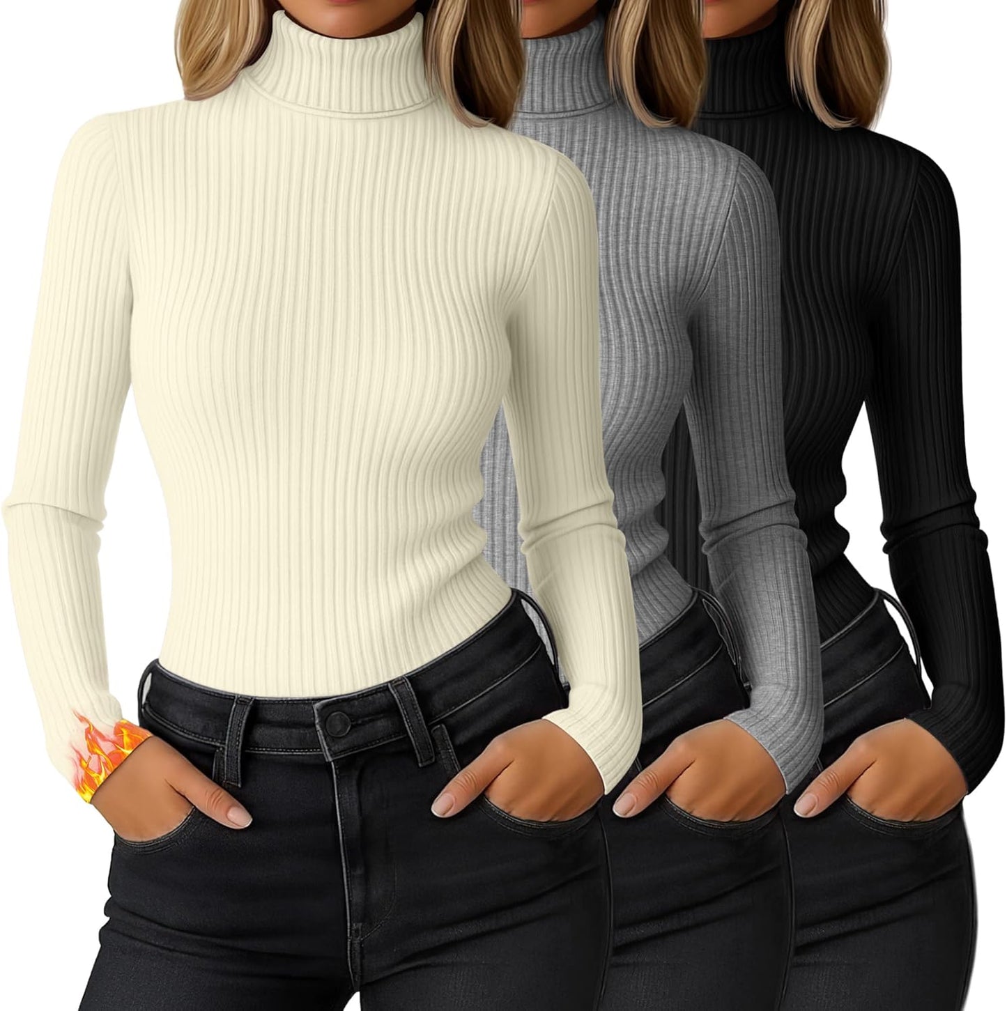 Women's Ribbed Thermal Turtleneck Tops for All Occasions