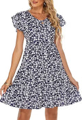 Cute Ruffle Sleeve Mini Tiered Babydoll Summer Dresses