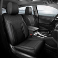 Black Car Seat Covers Front 2pc - Breathable Faux Leather Seat