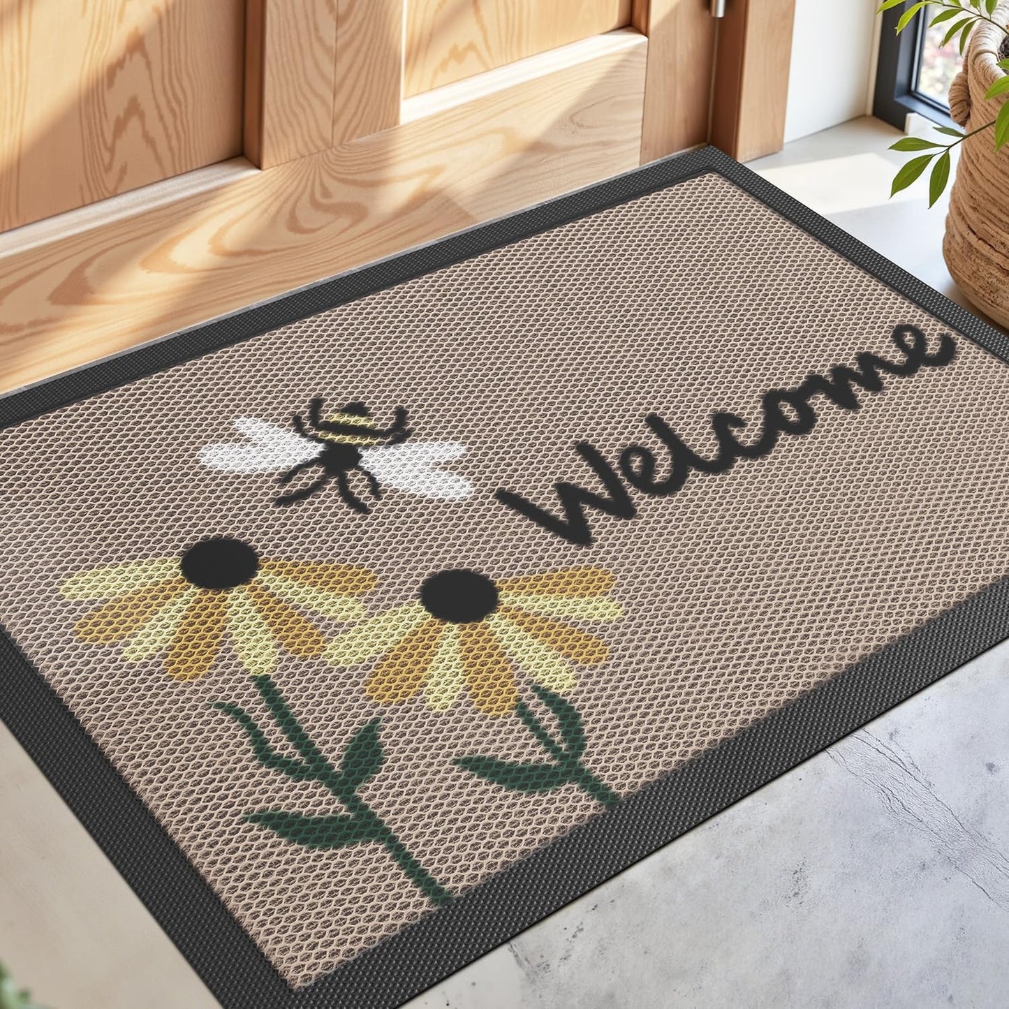 DEXI Front Door Mat Non Slip Heavy Duty Welcome Doormat 23x35