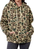 Womens Camo Hoodies Loose Fit Drawstring Hooded Pullover - Cozy Fleece