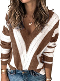 Sweaters for Women V Neck Long Sleeve Pullover - Lightweight Fit