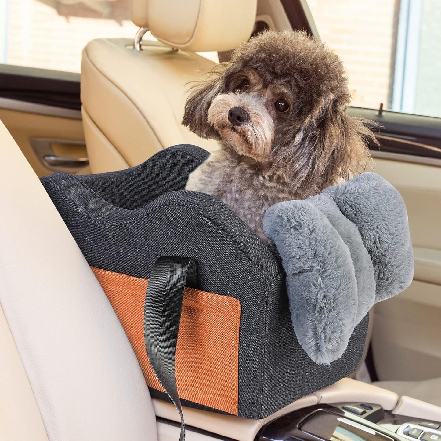 Dog Car Seat for Small Dogs - Center Console Booster Seat