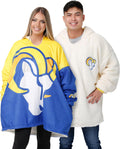foco NFL Team Logo Reversible Oversized Sherpa Hoodie Sweatshirt all