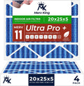 20x25x5 Air Filter Replacement 4-Pack - MERV 11, Made in USA